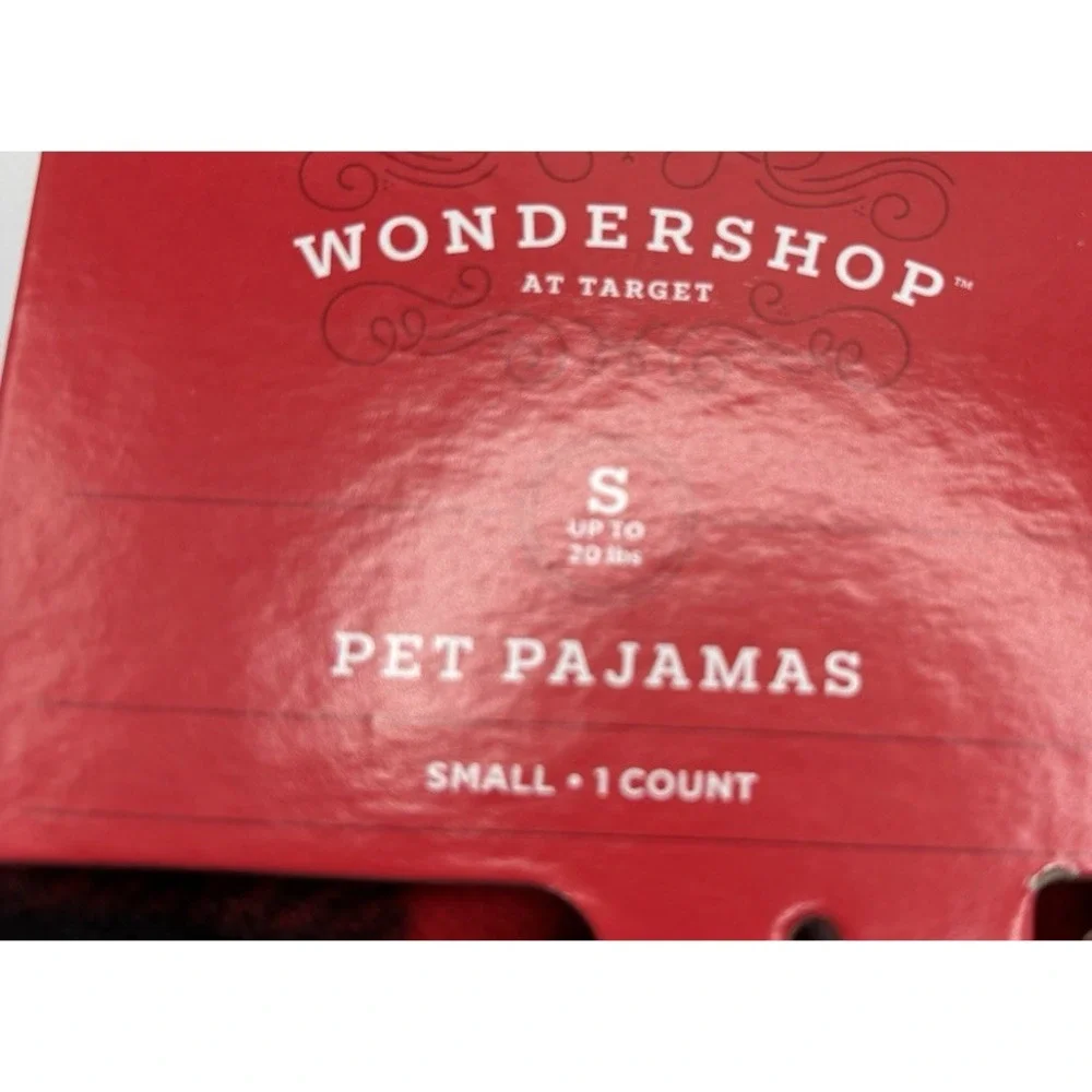 NWT Wondershop at Target Small Black Red Buffalo‎ Checker Pet Pajamas